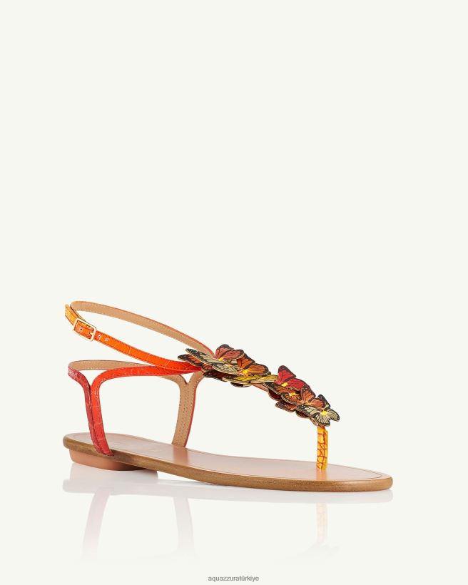 Aquazzura papillon sandalet düz turuncu X8BD0471