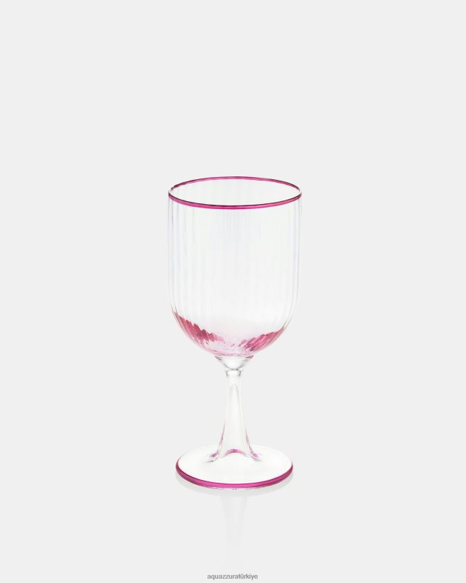 Aquazzura çizgili beyaz şarap bardağı pembe X8BD04541