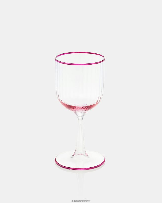 Aquazzura çizgili kırmızı şarap bardağı pembe X8BD04542